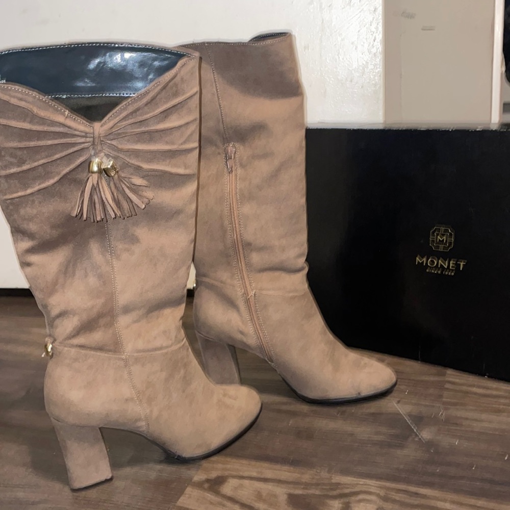 Monet brown mid calf boot